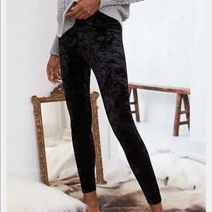 Pink by VS black crushed velvet leggings